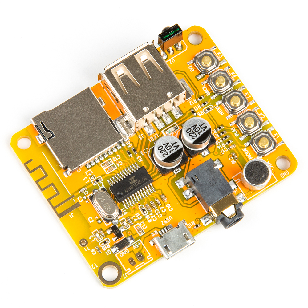 Плата аудиоприёмника c пультом Bluetooth AUX, MP3, батарейка в комплекте